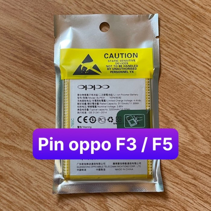 pin oppo F3 / F5 / A77 mã BLP631 lắp chung - Hình ảnh 2