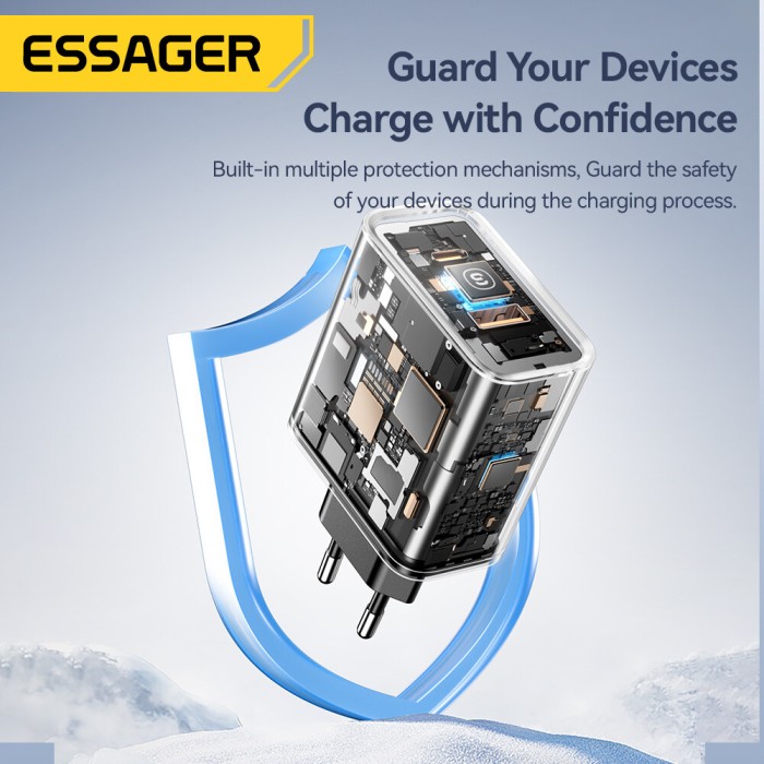 Essager 65W siêu lấp lánh phí gan A + C Bộ sạc USB A Loại C siêu sạc nhanh r cho máy tính xách tay máy tính bảng sạc nhanh qc4.0 3.0 pd3.0 cho iphone15 14-8 Series iPad macbook Huawei Samsung điện thoại siêu nhanh sạc nhanh bộ sạc - Hình ảnh 11