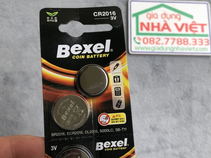 Vỉ 5 pin cúc áo Bexel CR2016 CR2025 CR2032 Lithium coin battery 3V Hàn Quốc - Hình ảnh 2