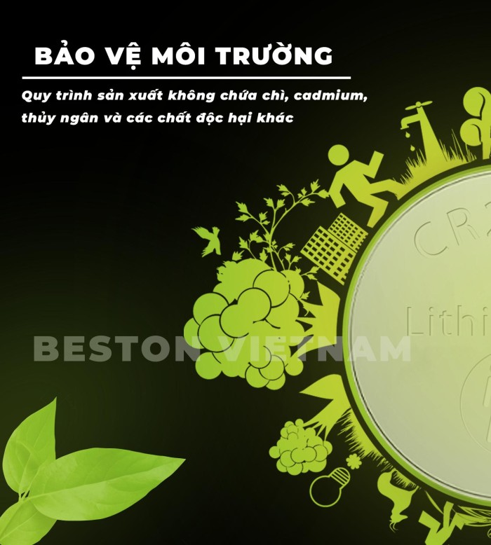 Pin nút 3V (Vỉ 5 viên) Beston CR2032 CR2025 CR2016 CR2450 CR1632 dùng cho remote xe máy ,điều khiển quạt, cân điện tử - Hình ảnh 5