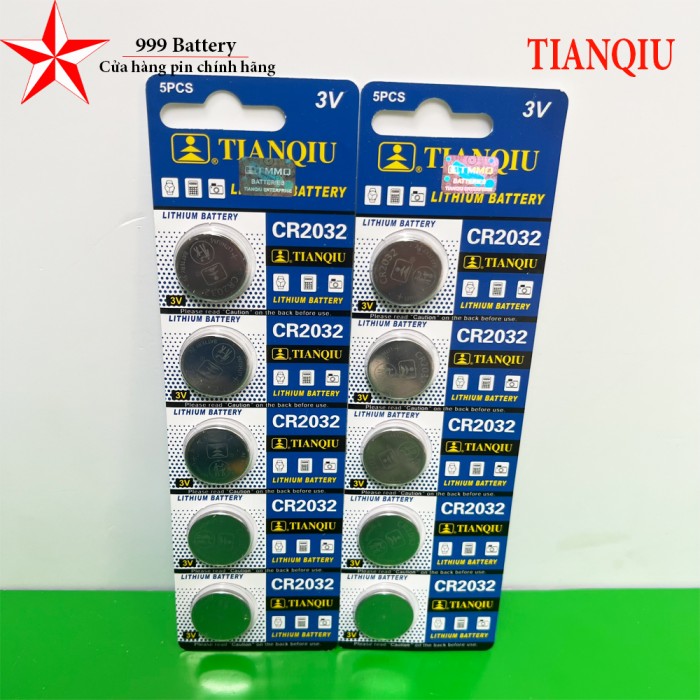 Vỉ 5 Viên Pin CR2032 , CR2025 , CR2016 Lithium 3V TIANQIU Gía siêu rẻ, pin Cmos, pin remote smart 3v - Hình ảnh 2