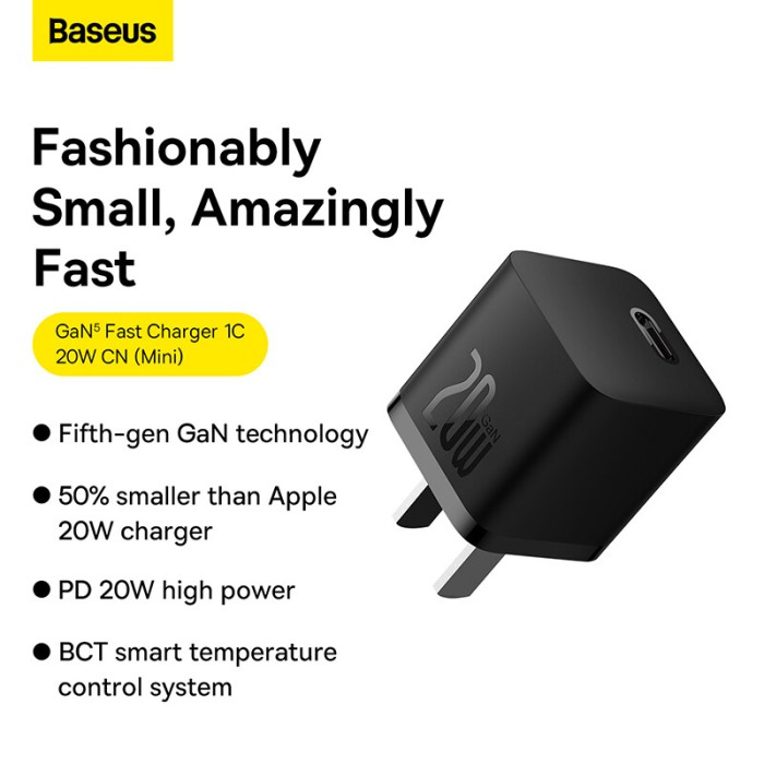 Baseus Bộ Sạc Nhanh GaN5 Bộ Sạc USB Type C 1C 20W Hỗ Trợ Cáp Dữ Liệu Sạc Nhanh Type C PD Cho iPhone 14 13 Pro Max Huawei Xiaomi - Hình ảnh 2