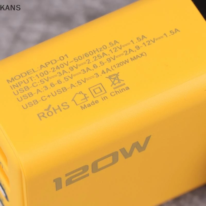 Củ sạc cốc sạc đầu sạc nhanh Kans Type C 120W Sạc nhanh 3.0 màu vàng siêu đẹp - Hình ảnh 4
