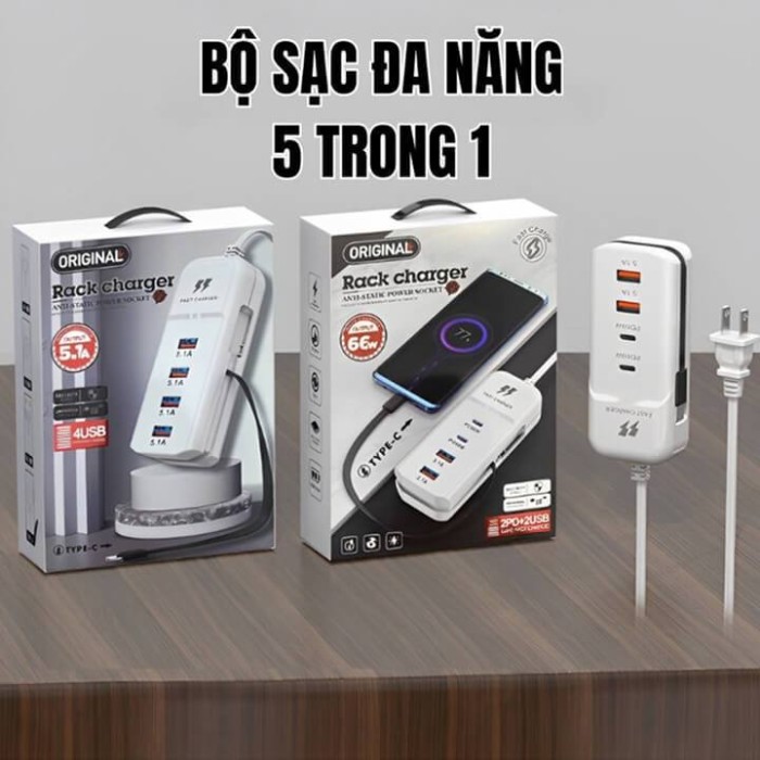 Củ Sạc Nhanh PD 66W Đa Năng 5 Trong 1 Ngắt Tự Động, Bảo Vệ Thiết Bị, Sạc 5 Thiết Bị Có Thể Sử Dung Cho Iphone, Android - Hình ảnh 6