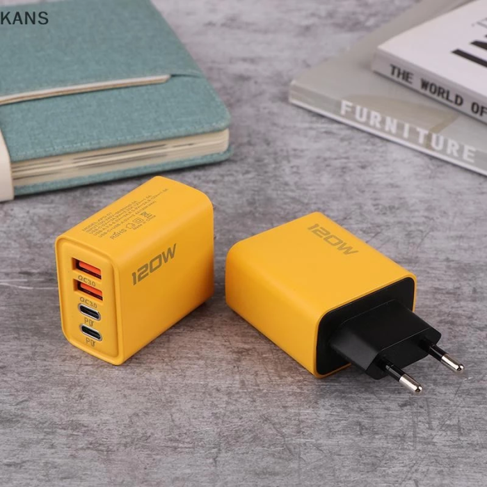 Củ sạc cốc sạc đầu sạc nhanh Kans Type C 120W Sạc nhanh 3.0 màu vàng siêu đẹp