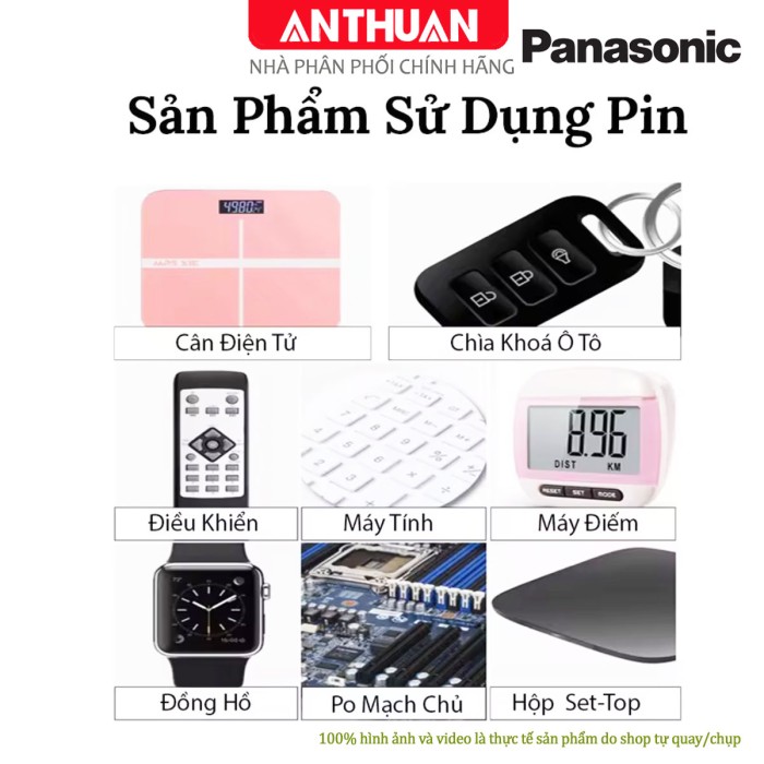 Vỉ 5 viên CR2032 Panasonic 3V. Pin nút áo Lithium Made in Indonesia - Hình ảnh 2