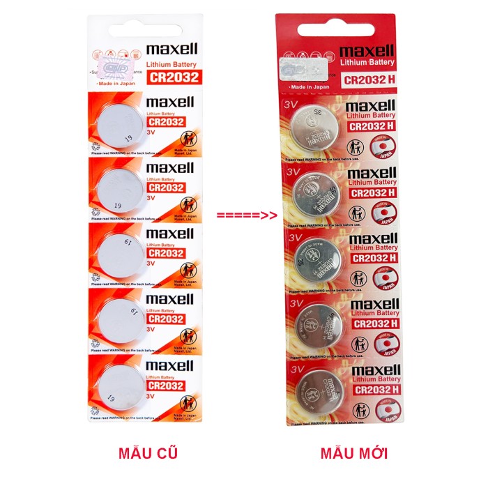 Pin Maxell CR2032 / CR2025 / CR2016 / CR1632 / CR1620 / CR1616 / CR1220 / CR1216 Maxell Lithium 3V - Made In Japan