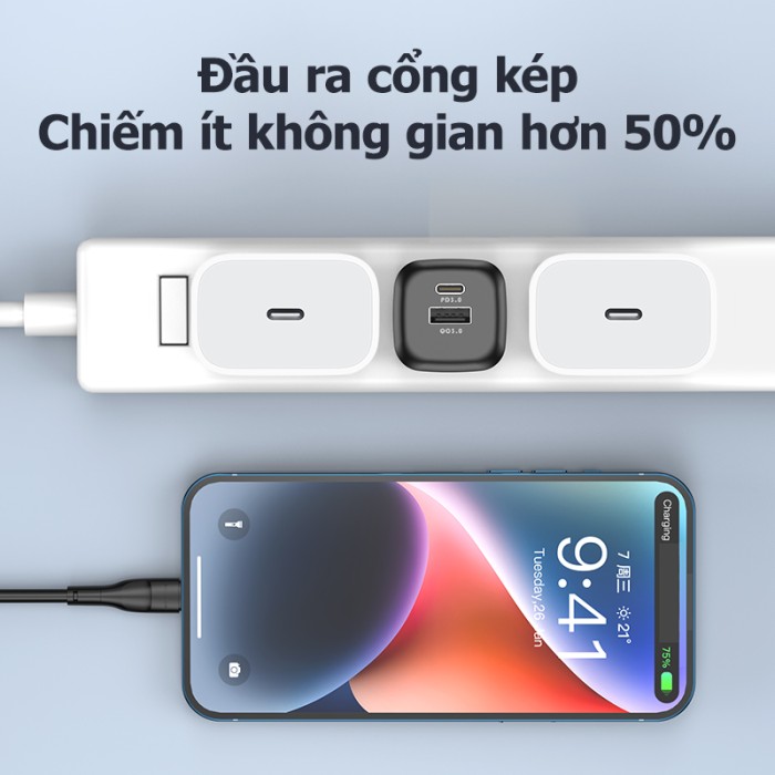 【50% OFF Voucher】KUULAA Củ Sạc Nhanh 20W 33W 40W 50W 65W USBC Charger Quick Charge 3.0 Fast Charging Type-C For iP 15 14 13 12 11 pro max iPad PD Charger 4.0 for Samsung Xiaomi sạc iphone 8 plus - Hình ảnh 4