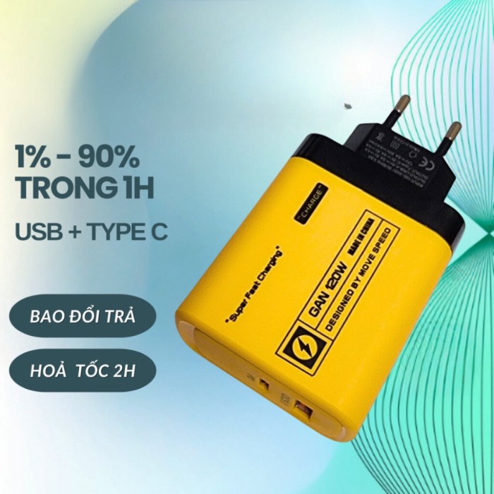 Củ sạc GAN CAO CẤP TZ- 100 120W Củ sạc sử dụng công nghệ GAN cao cấp- Sạc siêu nhanh BH 12 tháng - Hình ảnh 2