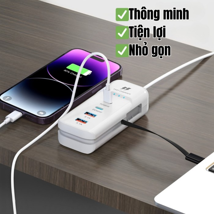 Bộ Sạc Nhanh Đa Năng 66w Ổ Sạc Nhanh 5 Trong 1, Bảo Vệ Thiết Bị, Sạc 5 Thiết Bị 1 Tương Thích Cao