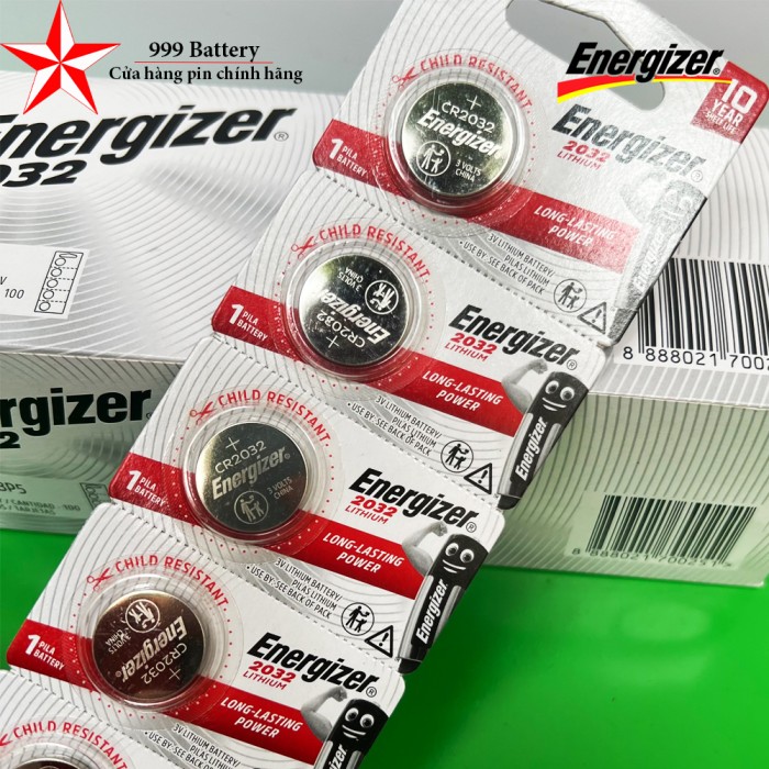Vỉ 5 Viên Pin Energizer CR2032 , CR2025 , CR2016 Lithium 3V Chính hãng, siêu bền bỉ, giảm giá sốc