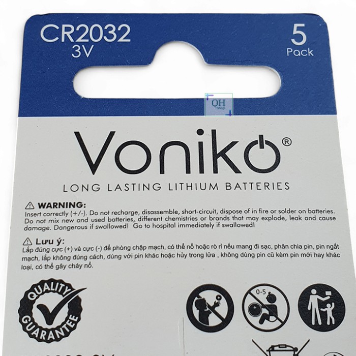Pin CR2032 Lithium Voniko 3V , Chính Hãng Nhập Khẩu - Hình ảnh 2
