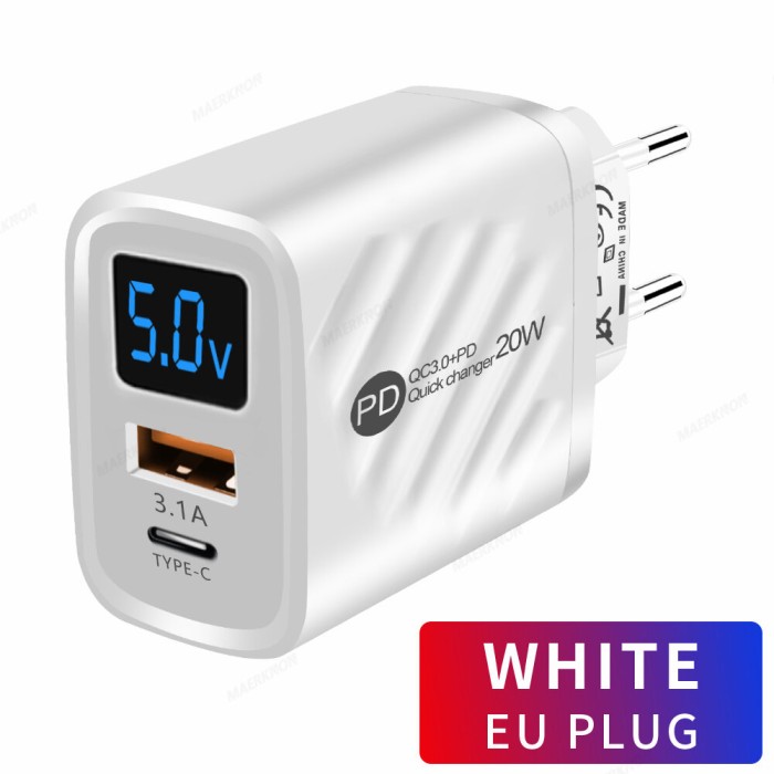 Pd 20W USB C Sạc Nhanh Sạc Loại C Tường Sạc Cho Iphone 14 Samsung Xiaomi Huawei Hiển Thị Kỹ Thuật Số Điện Thoại Sạc Adapter - Hình ảnh 5