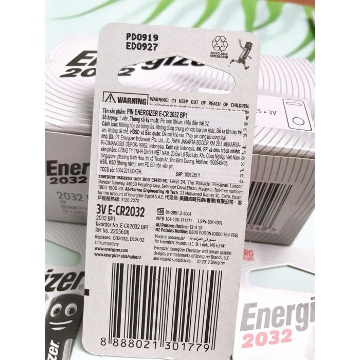 Pin Cúc Áo Energizer 2032