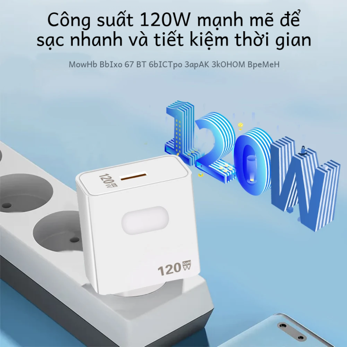 120W Gan USB Sạc Sạc Nhanh 3.0 Loại C Di Động Điện Thoại Cho iPhone Huawei Samsung Xiaomi sạc Nhanh 2 Cổng - Hình ảnh 2