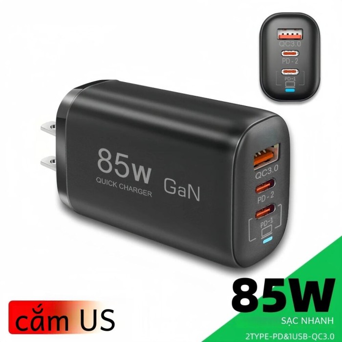 Real 85W GaN USB Type C Sạc Nhanh QC3.0 PPS PD Cho iPhone 15 16 MacBook Pro iPad Samsung - Bộ Chuyển Đổi Laptop Sạc Nhanh - Hình ảnh 6