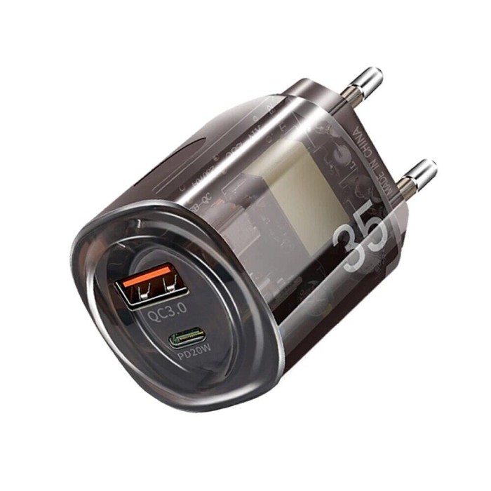 35W USB Pd Sạc Trong Suốt Mecha Nhanh Chóng Charge3.0 Nhanh Chóng Tường Sạc Điện Thoại Di Động Điện Thoại Cho Iphone Samsung Cắm Xiaomi Huawei - Hình ảnh 5