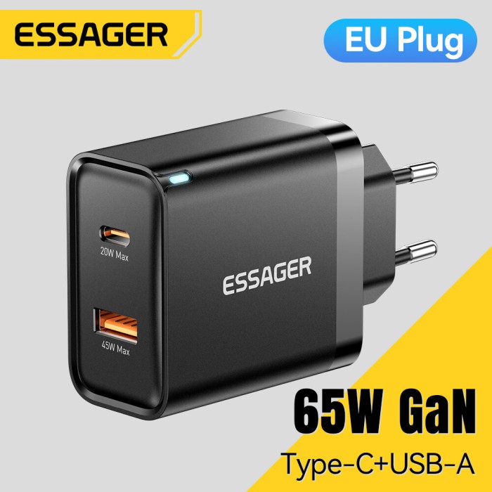 Essager 65W siêu lấp lánh phí gan A + C Bộ sạc USB A Loại C siêu sạc nhanh r cho máy tính xách tay máy tính bảng sạc nhanh qc4.0 3.0 pd3.0 cho iphone15 14-8 Series iPad macbook Huawei Samsung điện thoại siêu nhanh sạc nhanh bộ sạc - Hình ảnh 7