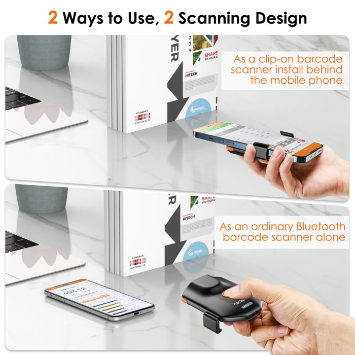 Eyoyo Máy Quét Mã Vạch Kedida Đệm Ghế Di Động, Máy Đọc Mã Vạch Không Dây 1D 2D QR Máy Quét Mã Vạch Bluetooth Hoạt Động Với Windows, PC, Android, IOS Cho Thư Viện Kho Sách Cửa Hàng - Hình ảnh 5