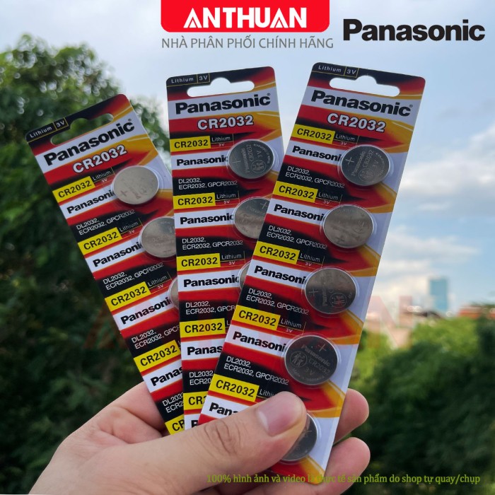 Vỉ 5 viên CR2032 Panasonic 3V. Pin nút áo Lithium Made in Indonesia - Hình ảnh 6