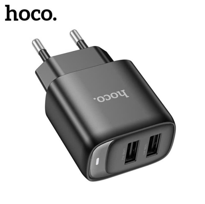 Củ sạc 2 cổng usb có đèn led thông báo hoco bộ sạc tiểu chuẩn dùng cho Phone samsung xiaomi oppo ...dây sạc bện dù 1m