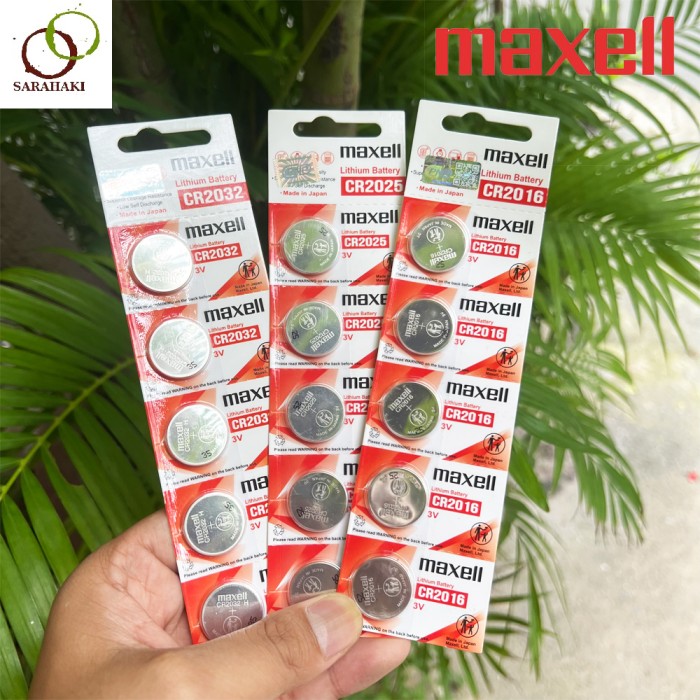 Vỉ 5 Viên Pin Maxell CR2032 / CR2025 / CR2016 Maxell Lithium 3V Made in Japan chính hãng