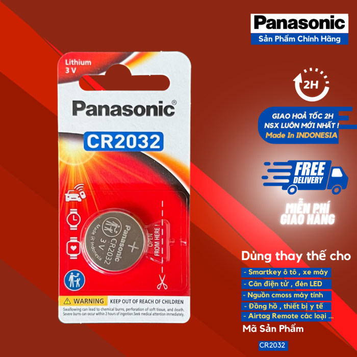 Vỉ 1 Viên Pin CR2032 3V Panasonic Lithium Cao Cấp  - Hàng chính hãng - Hình ảnh 5