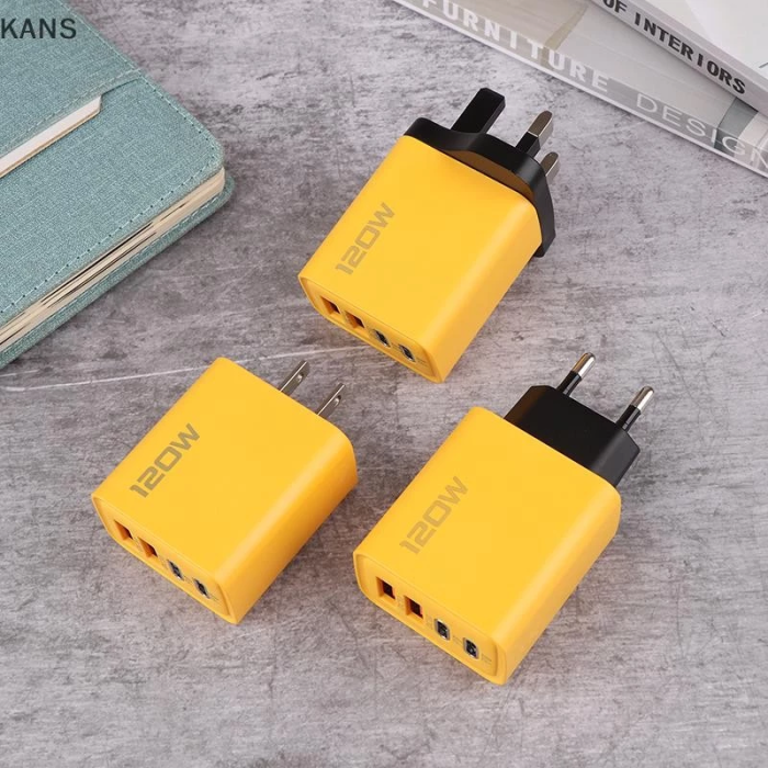 Củ sạc cốc sạc đầu sạc nhanh Kans Type C 120W Sạc nhanh 3.0 màu vàng siêu đẹp