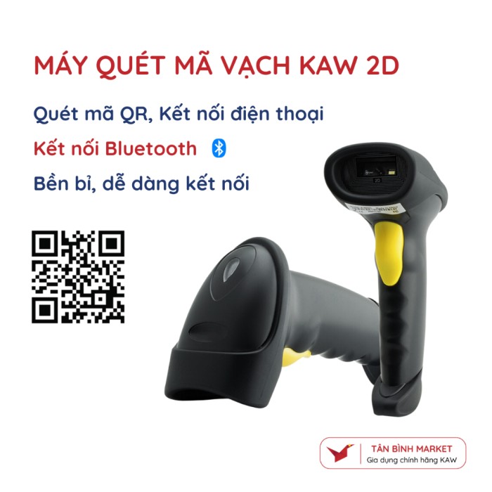 Máy quét mã vạch Kaw 2D, Không Dây, Bluetooth 5.0, Quét Mã Vạch Đa Tia Mã 1D, Mã QR - Hình ảnh 3