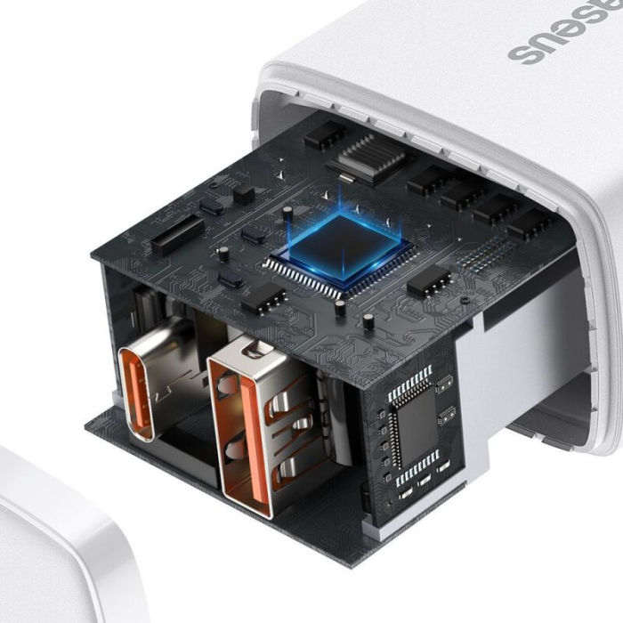Củ sạc nhanh iPhone 20w Baseus Compact 2 cổng type c và usb, Phụ Kiện sạc iPhone Android Phone, không hộp - Hình ảnh 4
