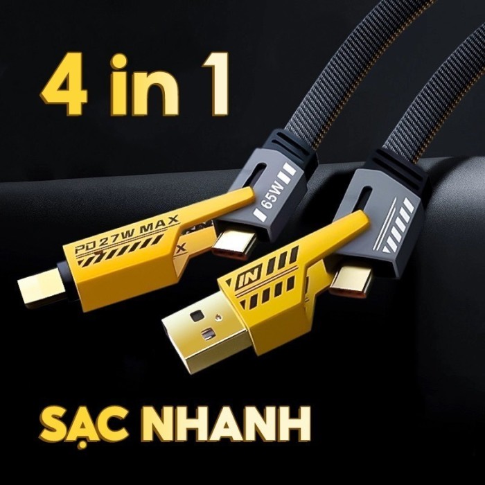 120W USB Loại C Sạc Nhanh 4 Cổng Cho iPhone Samsung Xiaomi Sạc Nhanh Sạc Tường EU/US cắm Màu Vàng - Hình ảnh 7