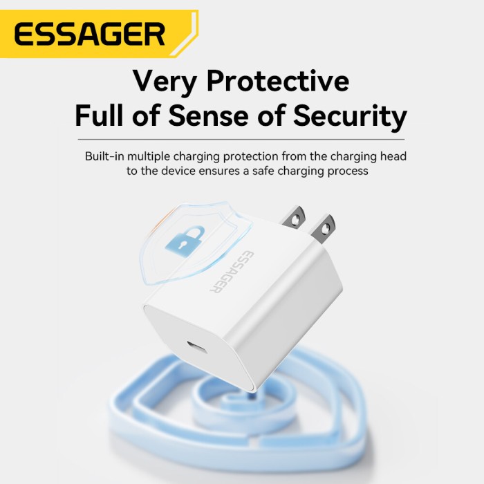 Essager Bộ Sạc Nhanh PD 20W Cho iPhone Bộ Sạc Type C Cho iPhone 14 13 Pro Max Cho Samsung S22 Bộ Sạc Nhanh Chính Hãng Bộ Chuyển Đổi Sạc Di Động - Hình ảnh 3