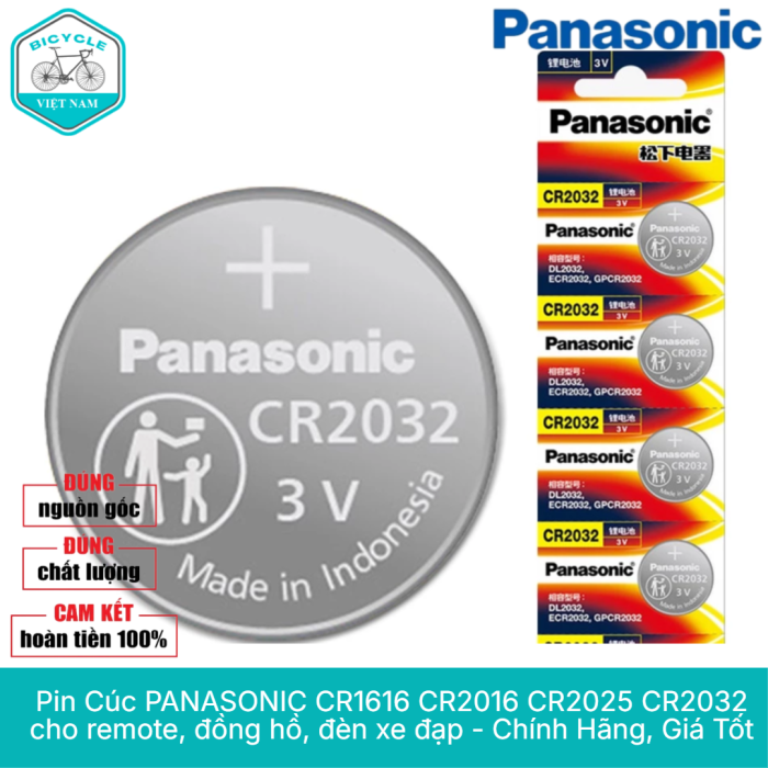 Pin Cúc PANASONIC CR1616 CR2016 CR2025 CR2032 cho remote, đồng hồ, đèn xe đạp - Chính Hãng, Giá Tốt - Hình ảnh 8