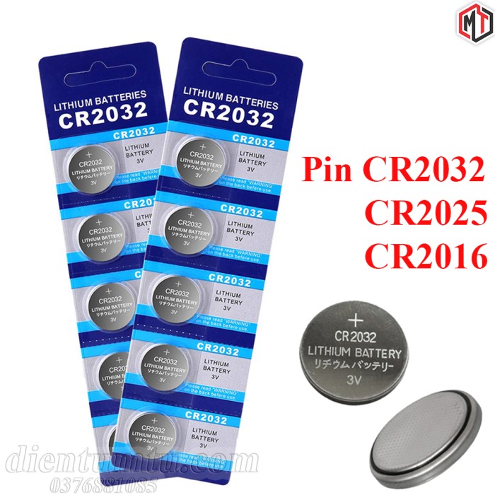 Pin CMOS CR927 CR1616 CR1220 CR1620 CR1632 CR2016 CR2025 CR2032 CR2450 - Lithium 3V - Hàng Tốt