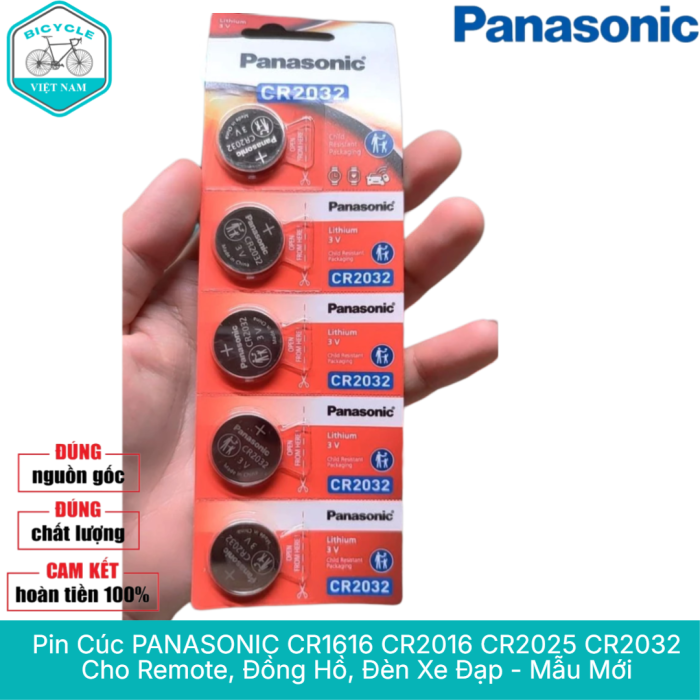Pin Cúc PANASONIC CR1616 CR2016 CR2025 CR2032 Cho Remote, Đồng Hồ, Đèn Xe Đạp - Mẫu Mới, Chính Hãng, Giá Tốt - Hình ảnh 5