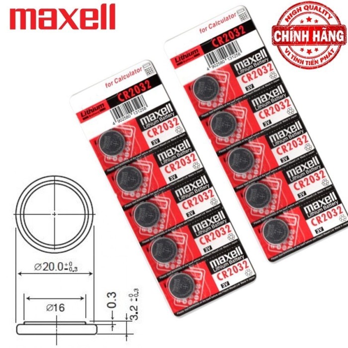 PIN CMOS MAXCELL CR2032 1 VĨ 5 VIÊN - Hình ảnh 2
