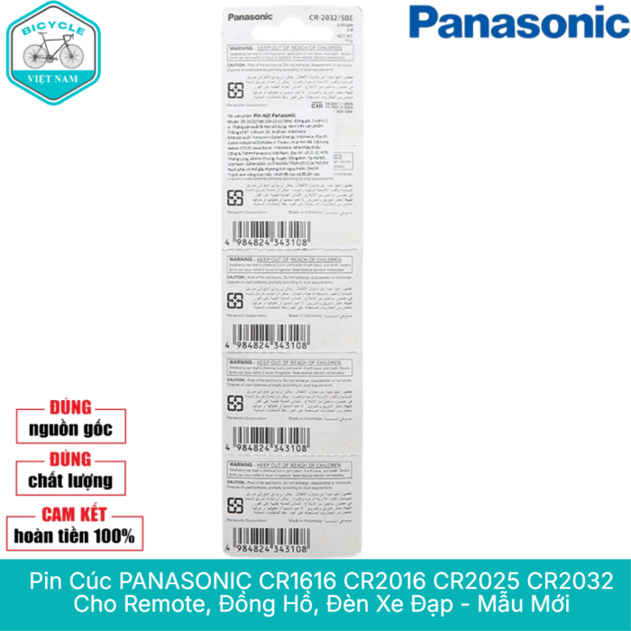 Pin Cúc PANASONIC CR1616 CR2016 CR2025 CR2032 Cho Remote, Đồng Hồ, Đèn Xe Đạp - Mẫu Mới, Chính Hãng, Giá Tốt - Hình ảnh 8