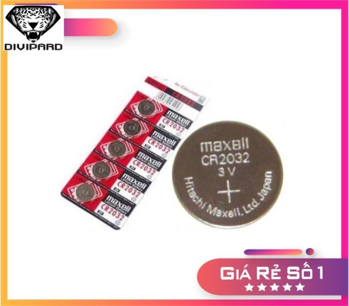 Vỉ 5 viên pin CMOS CR2032 Maxell Lithium Battery 3V Hoạt động bền bỉ - Hình ảnh 2