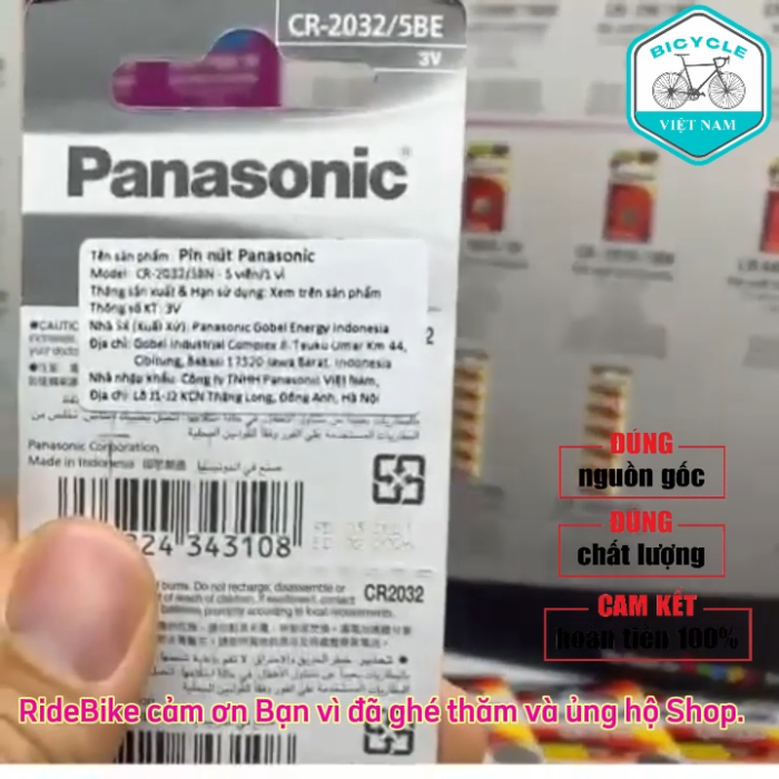 Pin Cúc PANASONIC CR1616 CR2016 CR2025 CR2032 Cho Remote, Đồng Hồ, Đèn Xe Đạp - Mẫu Mới, Chính Hãng, Giá Tốt