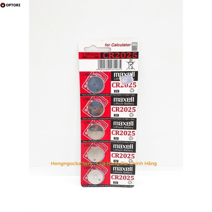 Vỉ 5 Viên Pin CR2032 / CR2025 / CR2016 / CR1632 / CR1620 / CR1616 / CR1220 Maxell Lithium 3V - Made In Japan - Hình ảnh 5