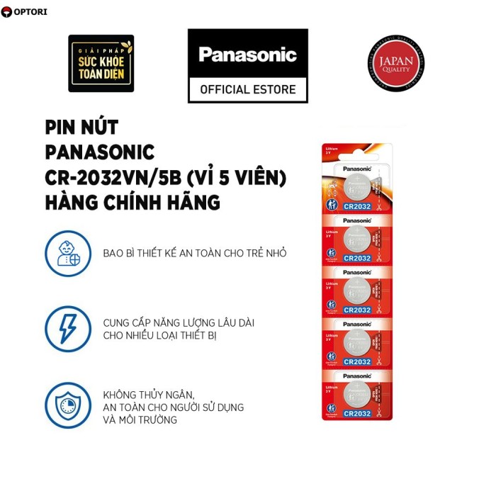 Pin nút Panasonic CR-2032VN/5B (Vỉ 5 viên) - Hàng chính hãng - Hình ảnh 11