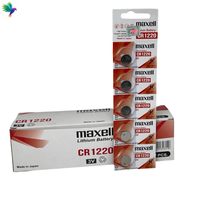 Vỉ 5 Viên Pin CR1220 Lithium 3V Maxell Made in Japan siêu bền - hàng nhập khẩu