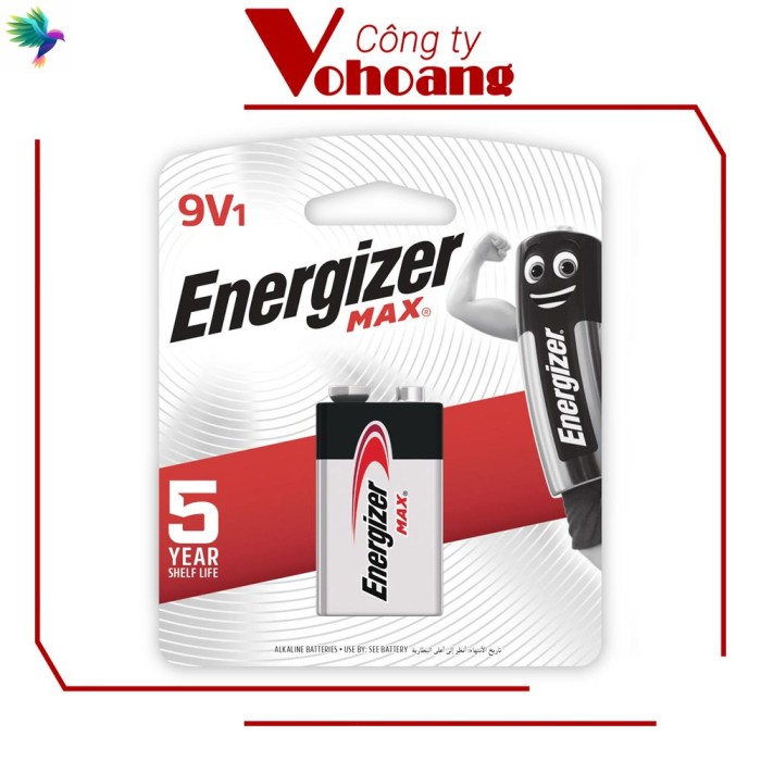 Pin vuông 9V Energizer 522 ALKALINE chính hãng ( Mẫu mới )