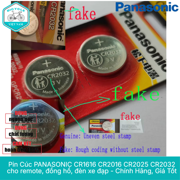 Pin Cúc PANASONIC CR1616 CR2016 CR2025 CR2032 cho remote, đồng hồ, đèn xe đạp - Chính Hãng, Giá Tốt - Hình ảnh 3