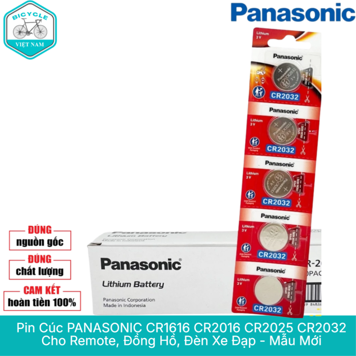 Pin Cúc PANASONIC CR1616 CR2016 CR2025 CR2032 Cho Remote, Đồng Hồ, Đèn Xe Đạp - Mẫu Mới, Chính Hãng, Giá Tốt - Hình ảnh 6