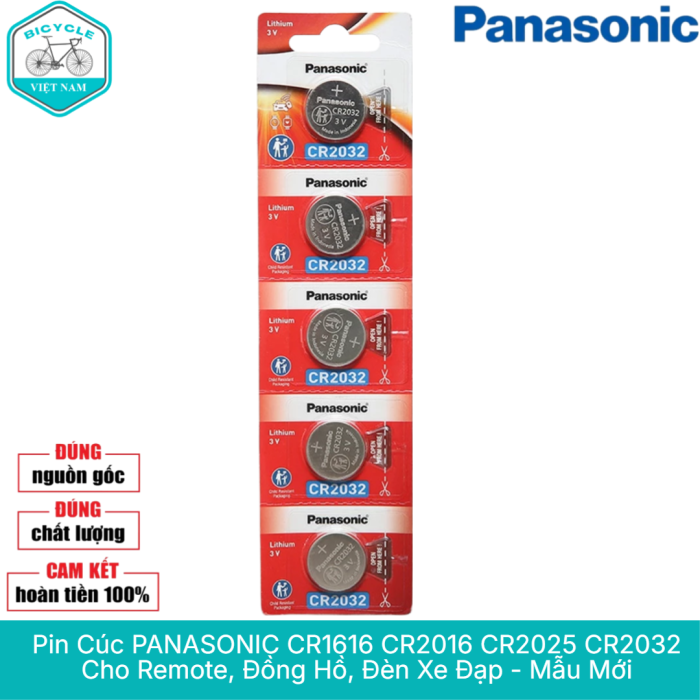 Pin Cúc PANASONIC CR1616 CR2016 CR2025 CR2032 Cho Remote, Đồng Hồ, Đèn Xe Đạp - Mẫu Mới, Chính Hãng, Giá Tốt - Hình ảnh 9