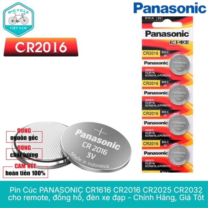 Pin Cúc PANASONIC CR1616 CR2016 CR2025 CR2032 cho remote, đồng hồ, đèn xe đạp - Chính Hãng, Giá Tốt - Hình ảnh 7