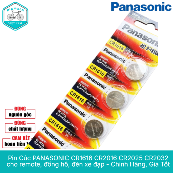 Pin Cúc PANASONIC CR1616 CR2016 CR2025 CR2032 cho remote, đồng hồ, đèn xe đạp - Chính Hãng, Giá Tốt - Hình ảnh 9