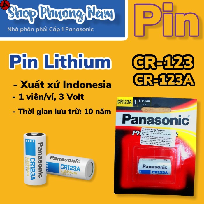 Pin Lithium Panasonic CR-123AW (Hàng chính hãng)