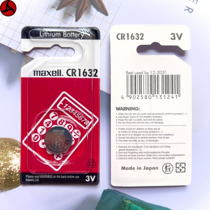 Vỉ 1 viên pin chính hãng Maxell CR1632 Nhật Bản - Hình ảnh 2
